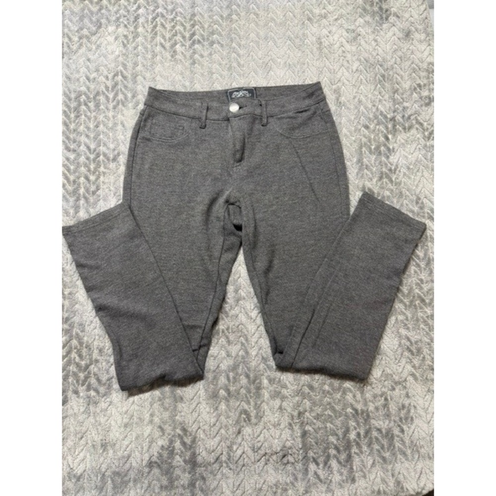 One 5 One Womens Charcoal Gray Stretch Knit Slim Leg Pants Size 8 0632